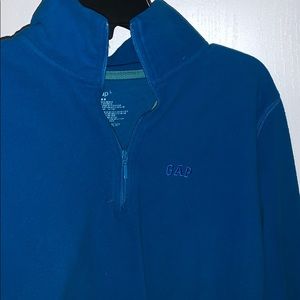 blue gap sweater, quarter zip